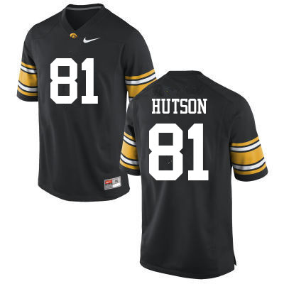 Men #81 Desmond Hutson Iowa Hawkeyes College Football Jerseys Sale-Black